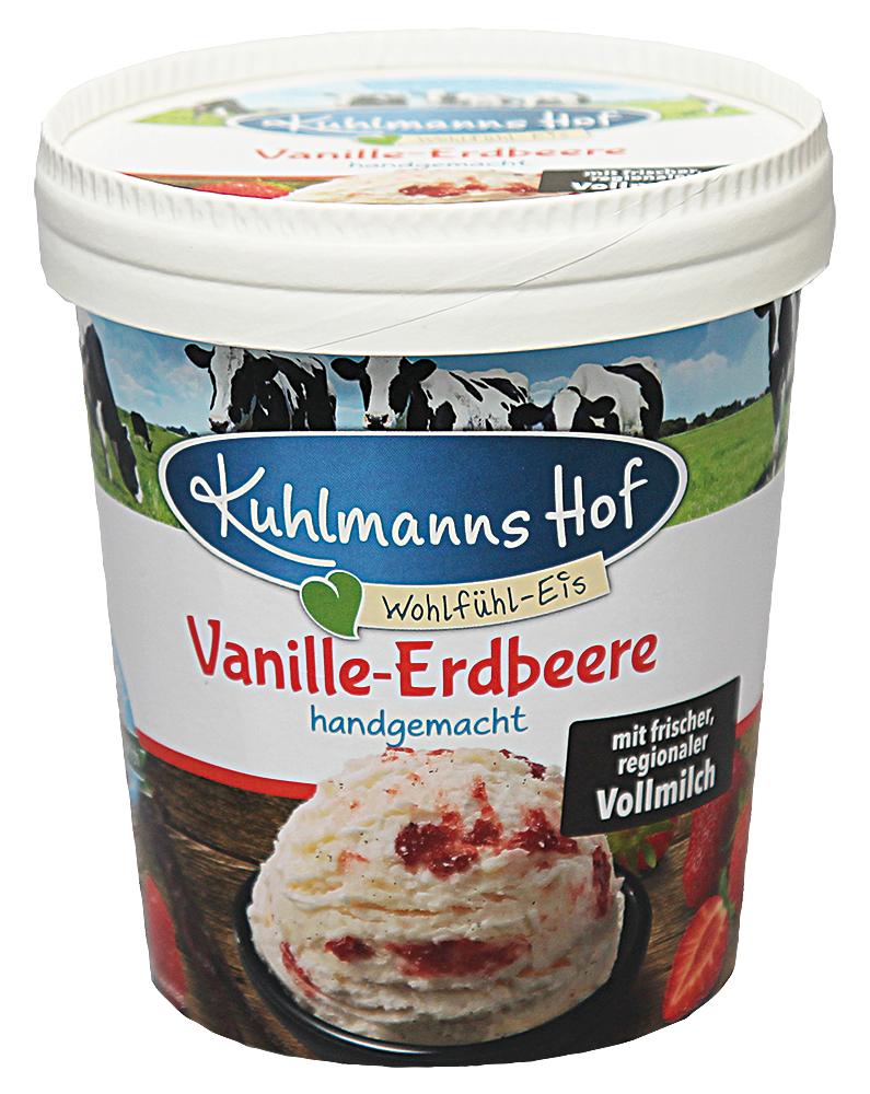 Milch-Eis Vanille-Erdbeere